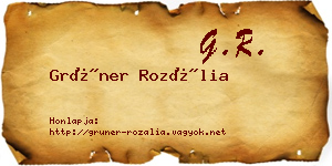 Grüner Rozália névjegykártya